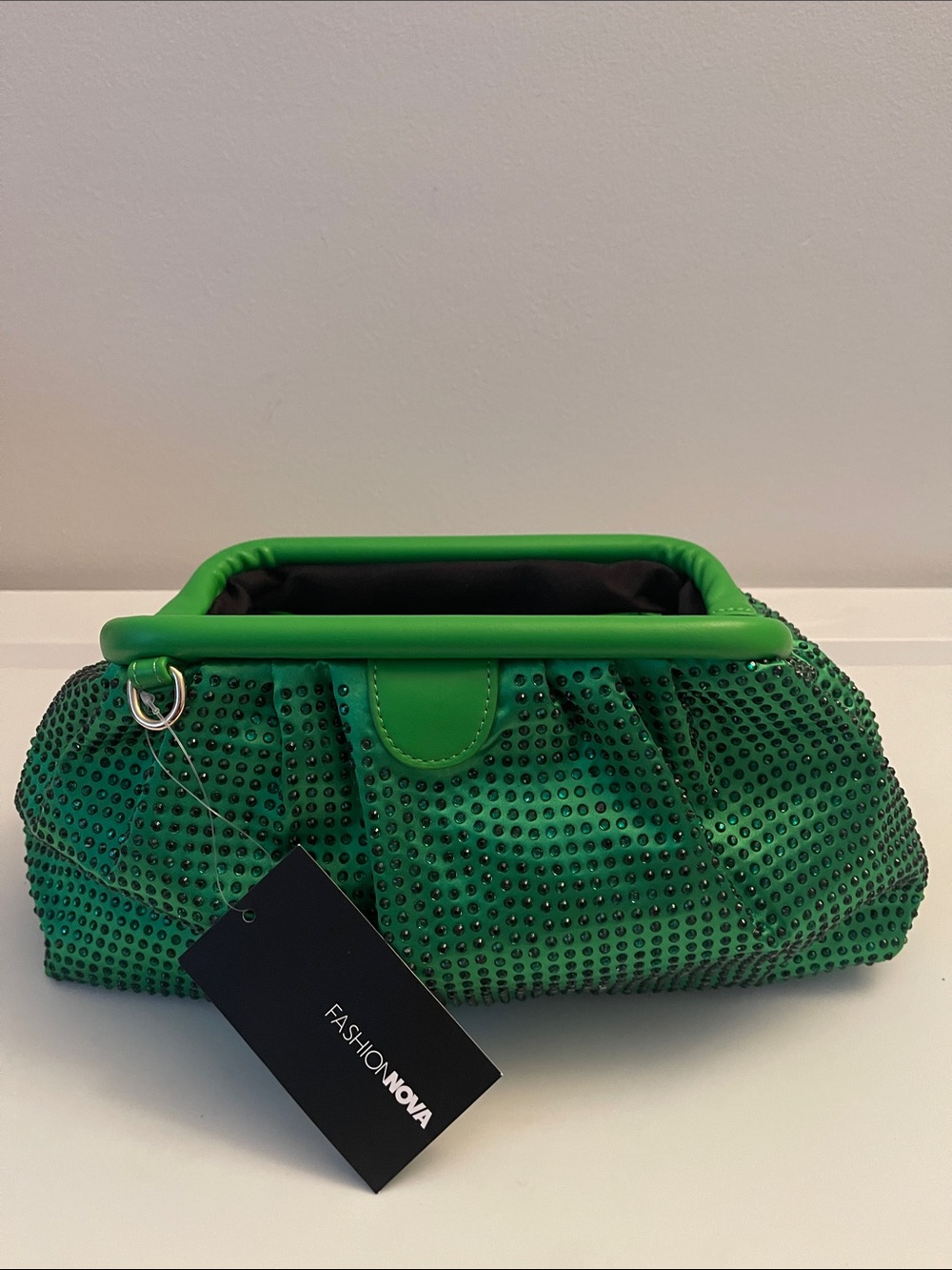 Fashion Nova Emerald Green Studded Clutch - Picture 3 of 6